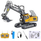 Excavadora Minera RC Realista 1:24 con Control Remoto y Luces LED