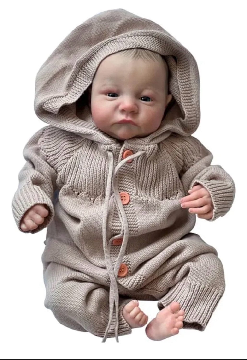 Muñeco Reborn Varón 49 cm de Silicona Suave con Ropa Incluida