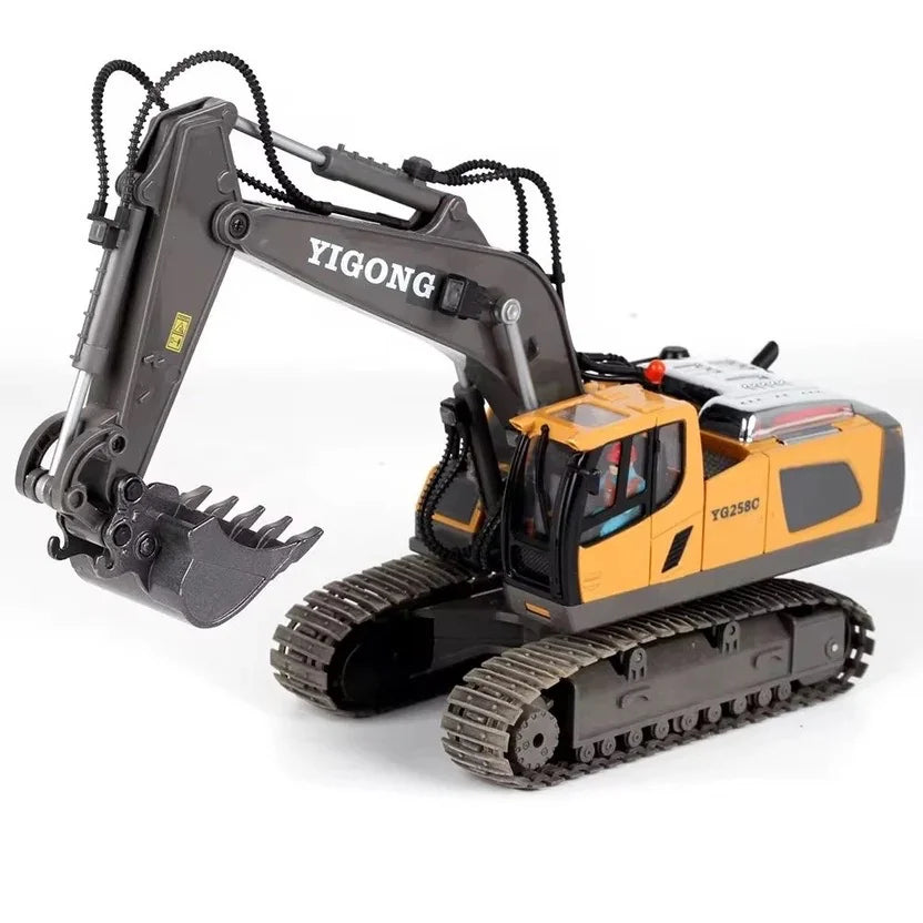 Excavadora Minera RC Realista 1:24 con Control Remoto y Luces LED