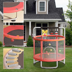 Cama Elástica Infantil 150cm con Barra de Seguridad y Juguetes