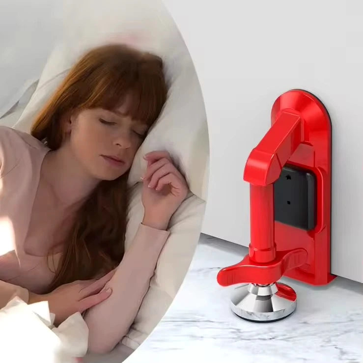 Bloqueador De Puerta Con Alarma Antirrobo Seguridad Hogar Rojo