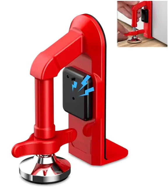 Bloqueador De Puerta Con Alarma Antirrobo Seguridad Hogar Rojo