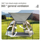 Interior de carpa hexagonal automática para 6 personas