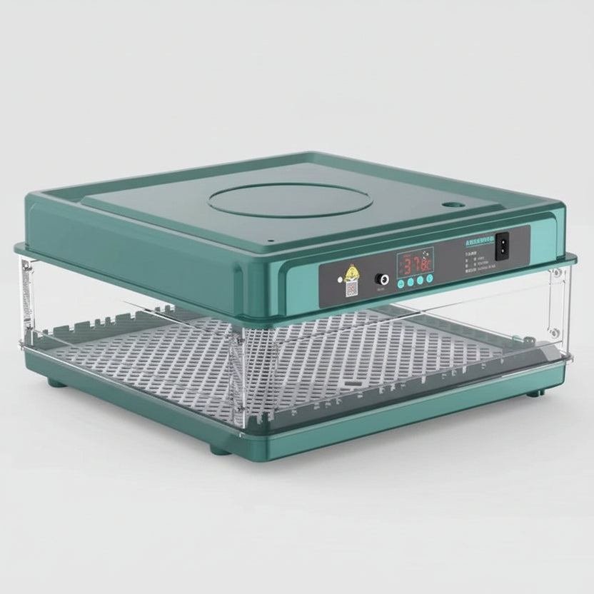 Vista frontal de incubadora automática