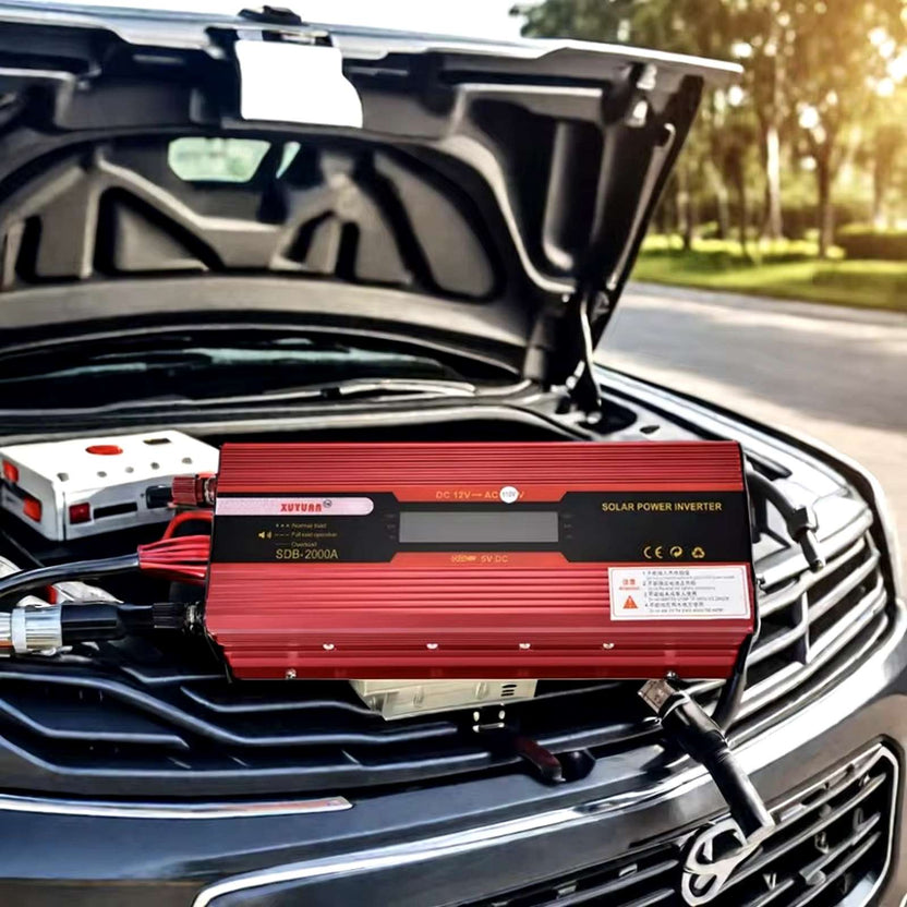 	Conexión trasera del inversor 12V a 220V con bornes positivo y negativo para batería