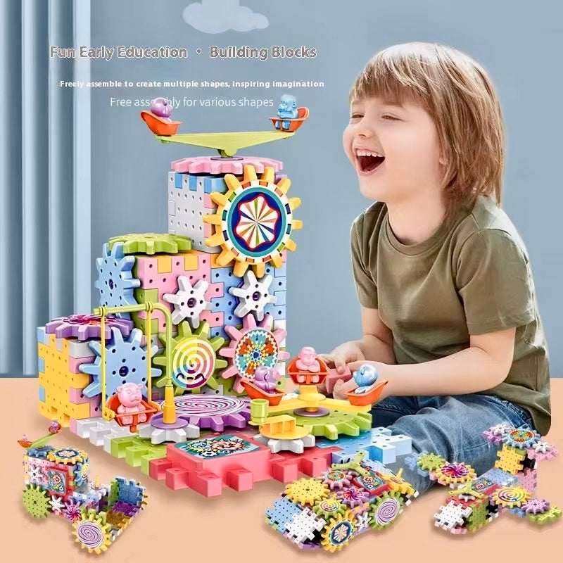 Juguete de construcción con engranajes