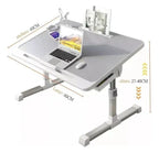 Escritorio plegable ajustable de 60x40 cm ideal para teletrabajo en cama.