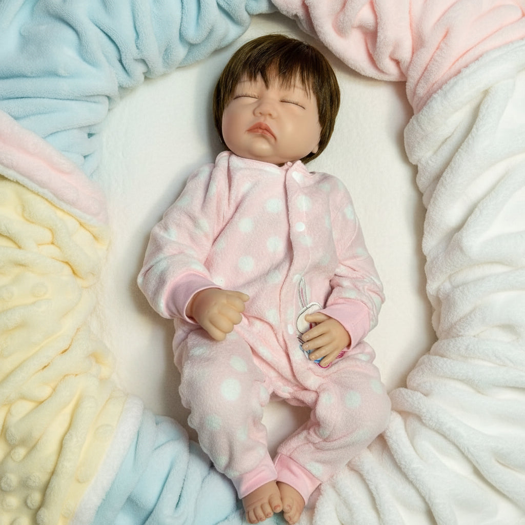 Muñeca reborn dormida de vinilo suave