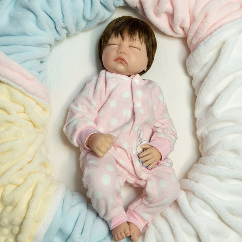 Muñeca reborn dormida de vinilo suave