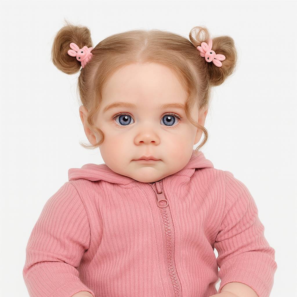 Muñeca reborn 55 cm con vestido rosa